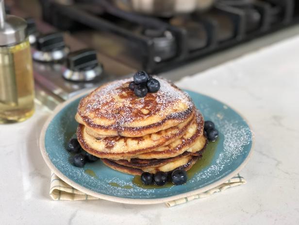 Lemon Blueberry Ricotta Pancakes Recipe | Stuart O'Keeffe | Food Network