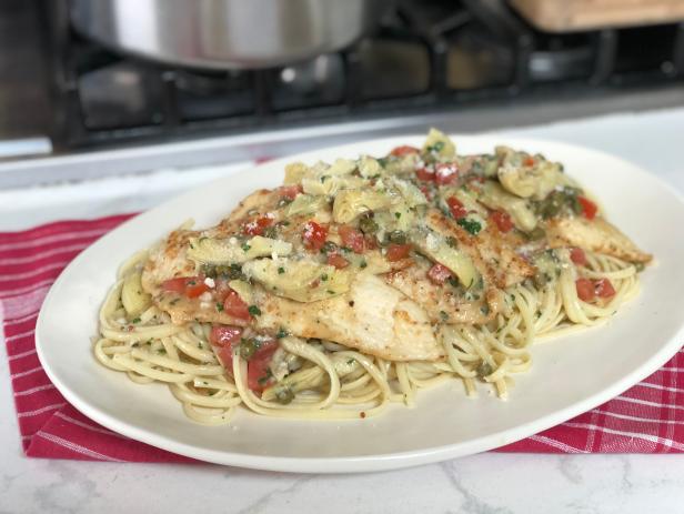 Linguine with Parmesan Chicken and Artichokes image