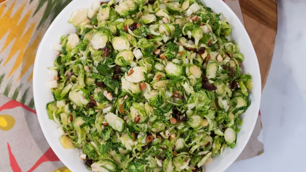 Shaved Brussels Sprouts Salad With Dates, Manchego And Almonds Recipe 