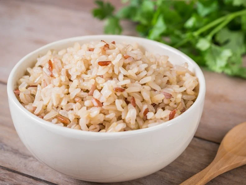 Brown rice in bowl