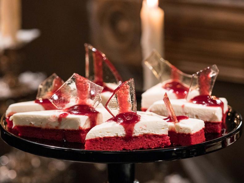 Food beauty of broken glass cheesecake bars, as seen on Food Network’s Trisha’s Southern Kitchen Season 12