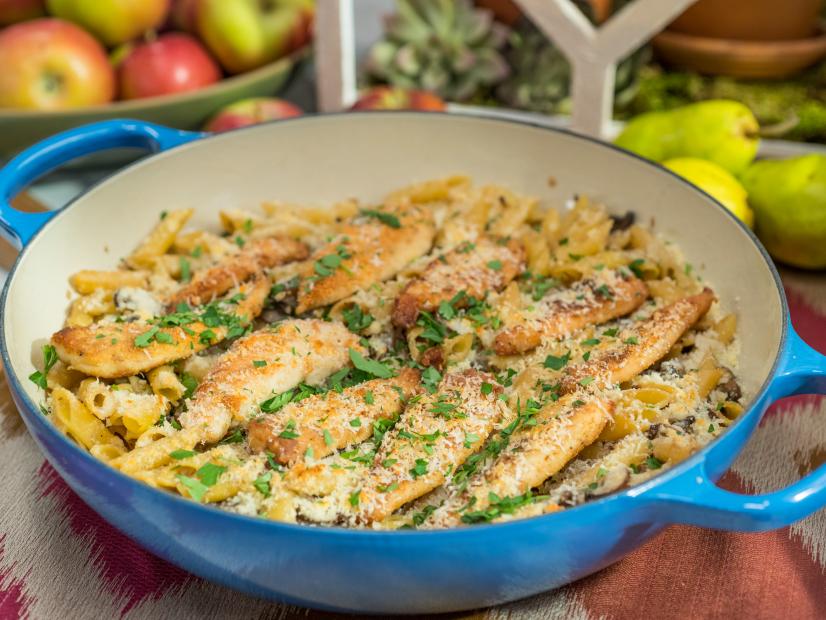 Jeff Mauro makes Chicken Marsala Pasta al Forno, as seen on Food Network's The Kitchen