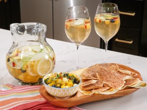 Sangria and Fruit Salsa with Sweet Heat Pie Chips