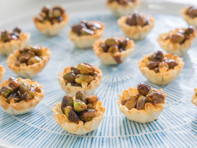 Food beauty of mint pistachio baklava, as seen on Trisha's Southern Kitchen, Season 12.
