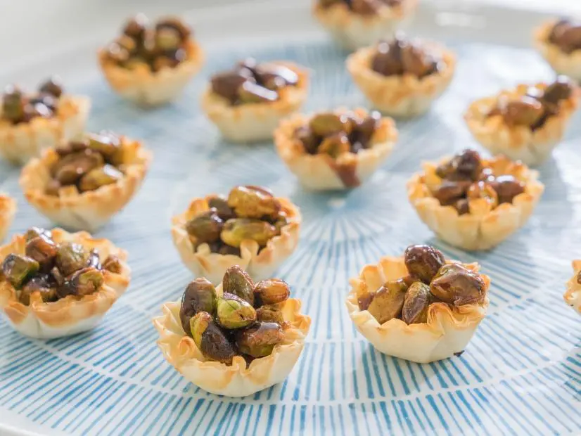 Food beauty of mint pistachio baklava, as seen on Trisha's Southern Kitchen, Season 12.