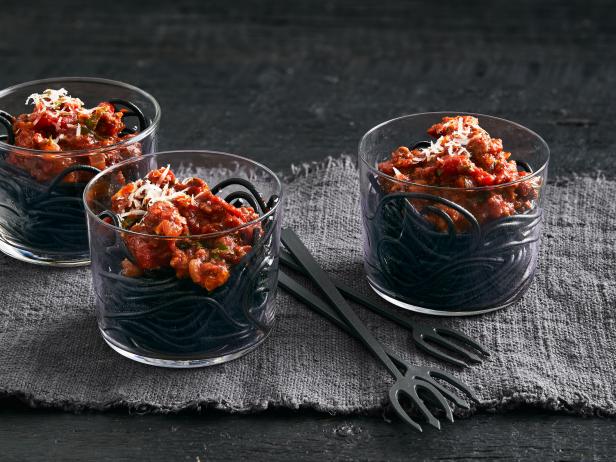 Spaghetti Worm Cups with Bolognese Recipe | Maneet Chauhan | Food Network