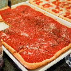 Sarcone's Bakery in Philadelphia's Italian Market neighborhood is known for great bread, and Philly's take on Sicilian pizza, tomato pie, as seen on Food Network's Baked, Season 1.