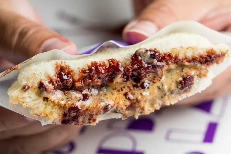 Ah, the PB&J: Itâ  s the lunchtime staple of American childhood. Who would have ever thought that the simple all-American snack could (or even should) move beyond the basics? The folks at PBJ LA took the classic to soaring new levels with an entire menu of plant-based organic, from-scratch nut butter-and-jelly sandwiches. The Red Eye, one of the most-popular picks, is a buzzy riff on the traditional with espresso peanut butter infused Jaguar Forest Organic Coffee, spread onto bread along with dark chocolate raspberry jam. There are also peanut-free versions, such as the cocktail-inspired Old Fashioned with salted pecan butter and apple jam with Angostura Bitters and orange zest.