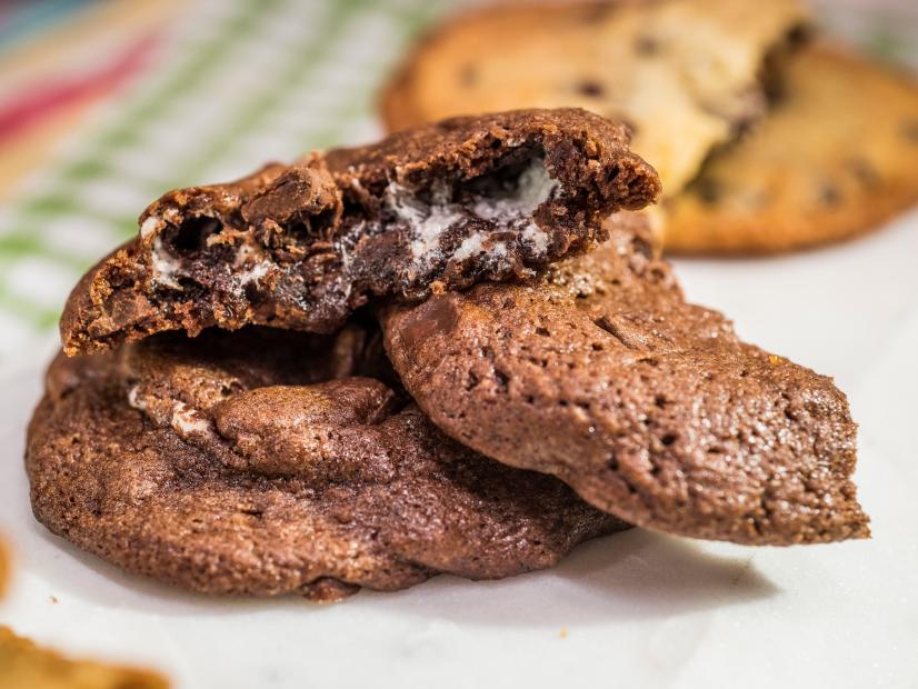 Katie Lee shares Double Chocolate Chip Cookies Stuffed with Chocolate Peppermint Candies, as seen on Food Network's The Kitchen 