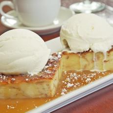 Café Reconciler's bananas foster bread pudding is a favorite in New Orleans, as seen on Food Network's Baked season 1