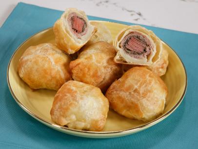 Mini Beef Wellingtons in Puff Pastry are displayed, as seen on Let's Eat, Season 1.