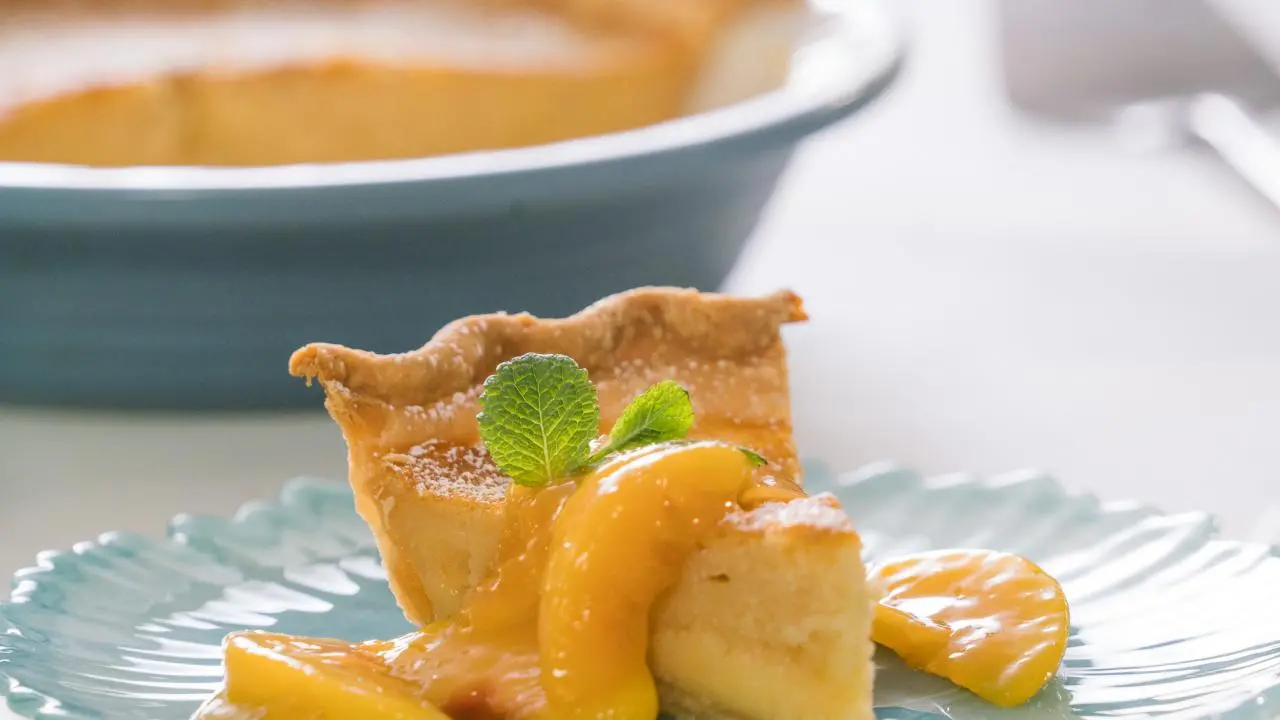 Buttermilk Chess Pie with Peach Topping Recipe Trisha