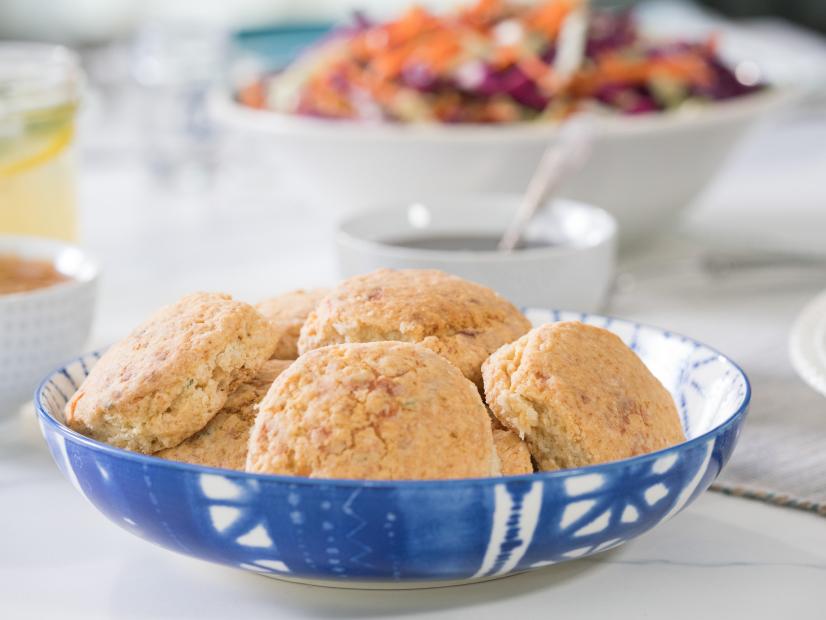 Food beauty of cheesy angel biscuits, as seen on Trisha's Southern Kitchen, Season 12.