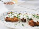 Food beauty of fried pork chops and white gravy, as seen on Trisha's Southern Kitchen, Season 12.