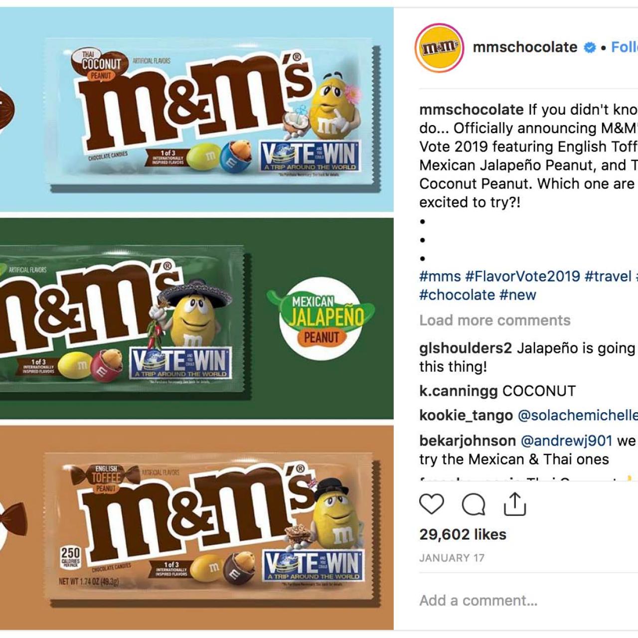 M&M'S English Toffee Peanut Wins 2019 Flavor Vote Campaign