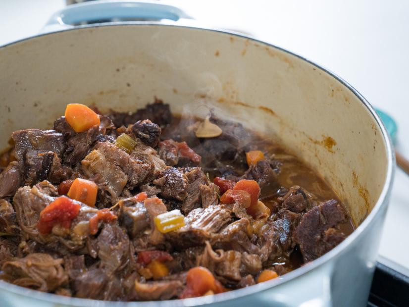 Food beauty of garlicky braised beef shanks, as seen on Food Network’s Trisha’s Southern Kitchen Season 13