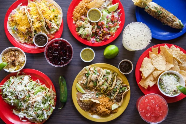 Tacos, tostadas and tortas — oh my! The spotlight is on Mexican street eats at this cantina in Downtown. Elote, a traditional street snack of mesquite-grilled corn dressed with mayo, Cotija cheese, chili powder and a squeeze of fresh lime, is presented directly on the cob here for just $5.99, and the choose-your-own-adventure Chilinga Tacos — you get five for $9.99 — make for a hearty platter with rice and chorizo beans. Visit on Taco Tuesday for the real bargain, though: Any taco, at any time of day, costs only $1.
