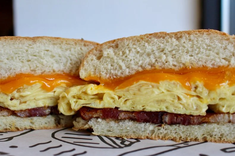 Sandwiches are king at this boozy deli, so the breakfast sandwich must be up to par. It starts with a telera roll, which is layered with eggs, cheddar cheese and maple butter for a touch of sweetness. For a heartier sandwich, pile on bacon or chorizo or add turkey, ham, corned beef or even eggplant.
