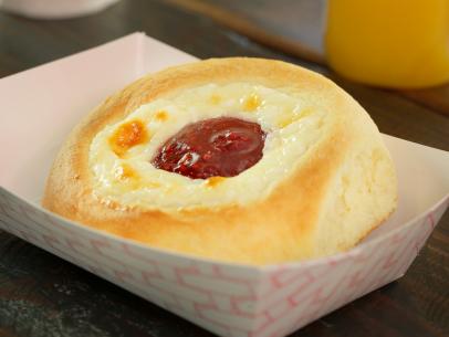 The Raspberry Cream Cheese Kolache as Served at Hruska's Kolaches in Salt Lake City, Utah, as seen on Diners, Drive-Ins and Dives, Season 29.