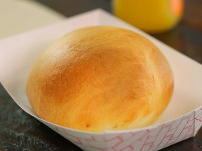 The Sausage and Gravy Kolache as Served at Hruska's Kolaches in Salt Lake City, Utah, as seen on Diners, Drive-Ins and Dives, Season 29.