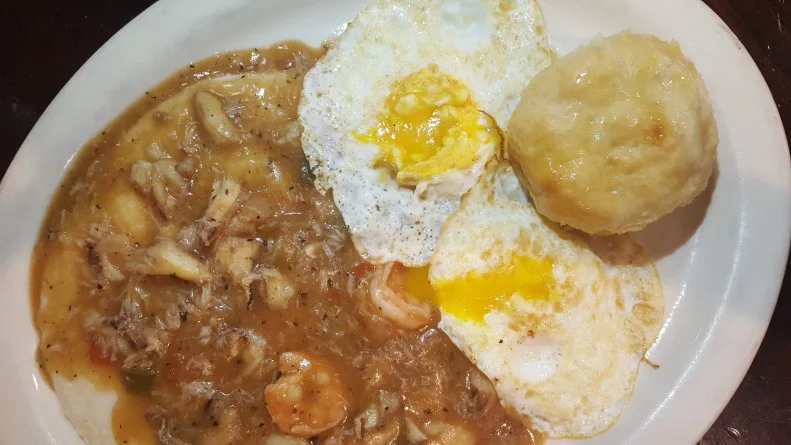 A true Savannahian take on soul food, Narobia's lifts grits and gravy to another level. Heaping servings of grits come with varied gravy combinations, including shrimp, sausage (beef or turkey), lamb with green peppers, onions and mushrooms, or the tasty crab stew loaded with succulent shrimp, crabmeat, green peppers, onions and just the perfect amount of spice. Or, simply get the brown gravy with liver and onions, fried flounder, a salmon patty or a rib eye on top. All breakfast plates come with two eggs any way you'd like them, plus toast or a butter-kissed biscuit. If grits aren't your thing, substitute hash browns or french fries, or try the sausage gravy over biscuits.