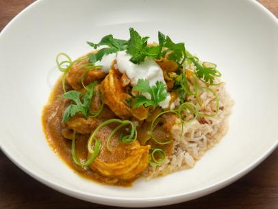 Host Tyler Florence's shrimp curry, as seen on Worst Cooks In America, Season 15.