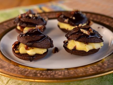 Dark Chocolate Whoopie Pies with Toasted Almond Cream