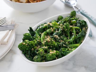 Food beauty of quick broccoli rabe, as seen on Food Network’s Trisha’s Southern Kitchen Season 13