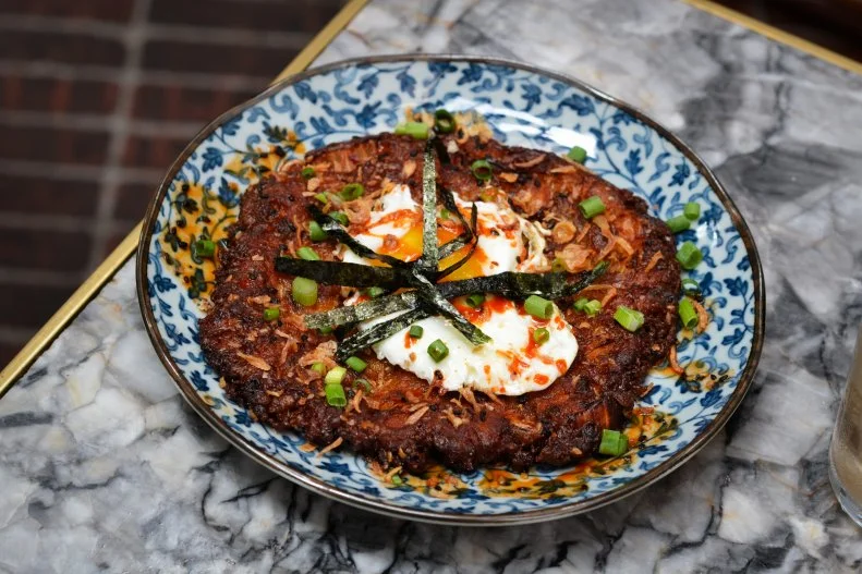 Indonesian fare shines at brunch at Wallflower Venice, thanks to the creative cooking of Chef Harryson Tobing. Served until 3 p.m., Sunday brunch features staples everyone recognizes (like pancakes and porridge) executed with Southeast Asian ingredients. Order both of those classics. The scallion and kimchi pancake, served with a sunny-side-up egg, shallots, cilantro and nori, is spiced with Korean chile, while the black-rice sweet porridge (or bubur ketan) is a sweet delight made with pandan coconut cream and caramelized banana.