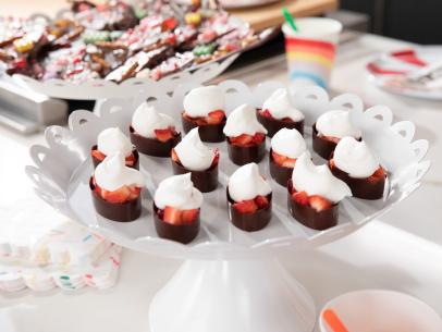Giadas Chocolate Strawberry Cups, as seen on Giada Entertains, Season 4.