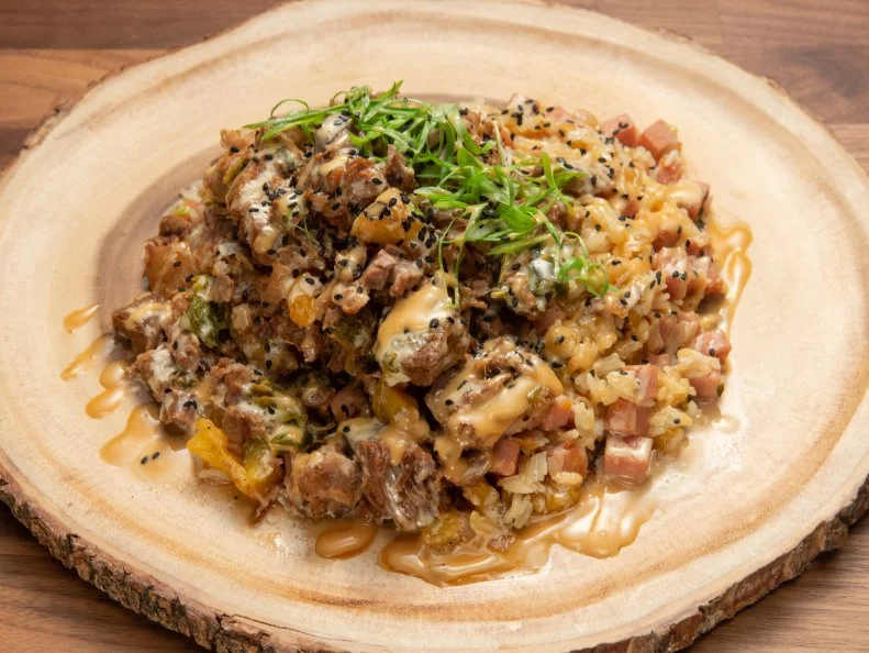 Host Tyler Florence's Hawaiian pork dish, as seen on Worst Cooks In America, Season 15.