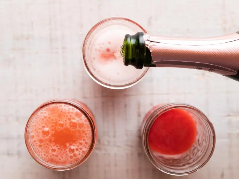 Close-up of Strawberry Rose Bellini