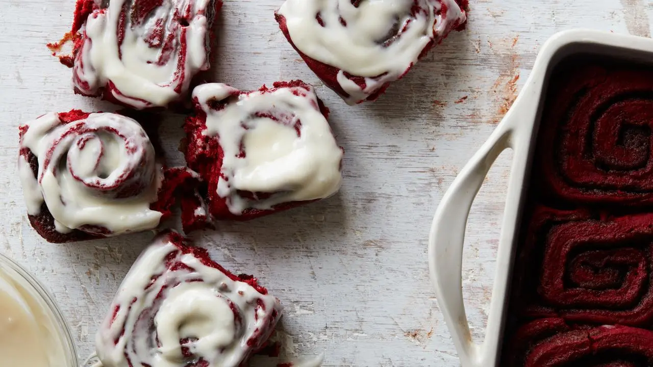 Red Velvet Cake Mix Cinnamon Rolls