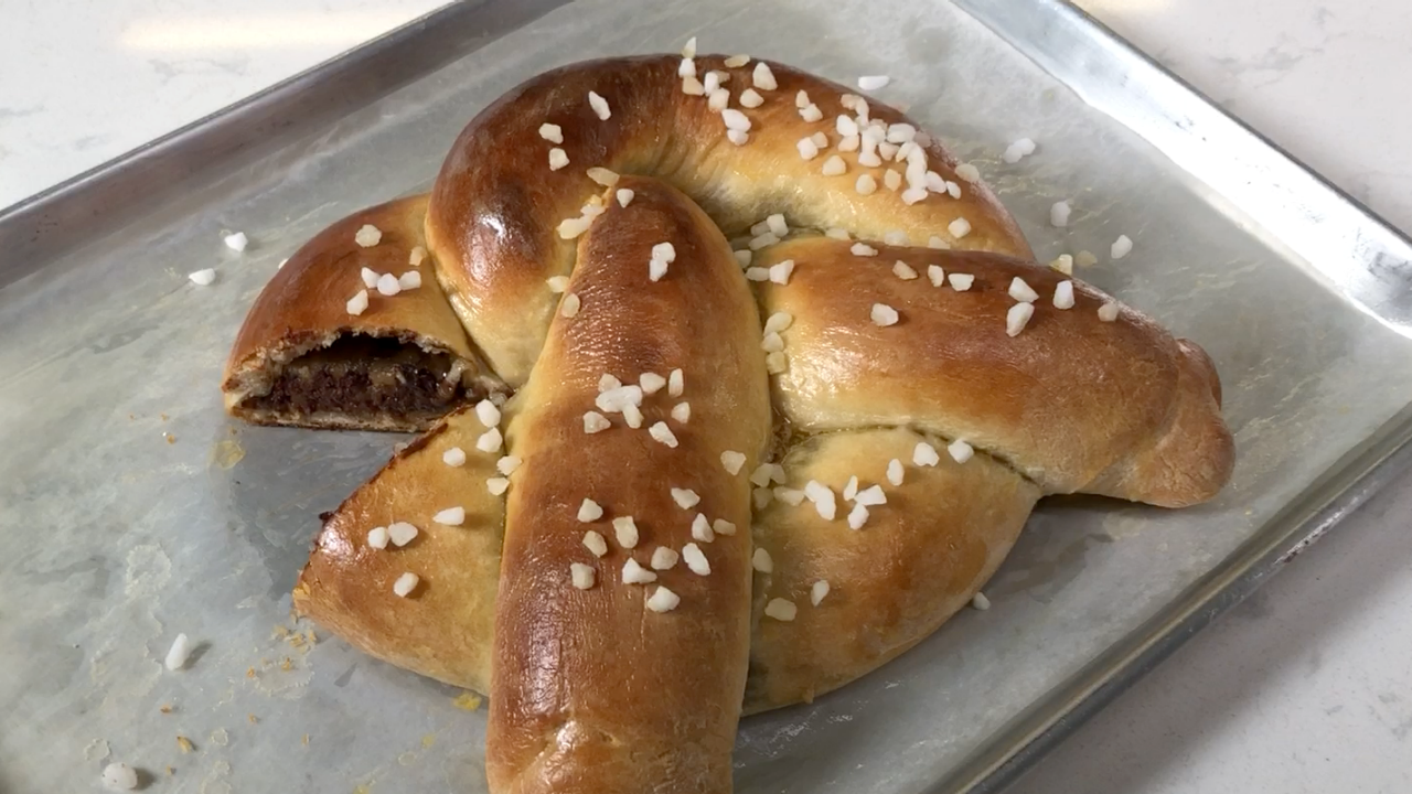 Giant Cookie Dough-Stuffed Pretzel
