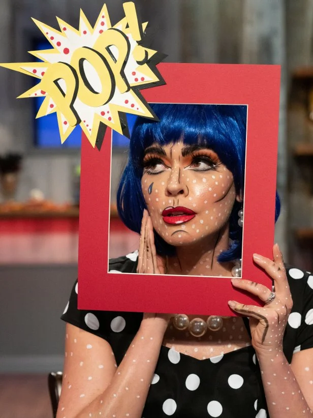 Posed portrait of Judge Katie Lee as seen on Halloween Baking Championship Season 5 Episode 2.