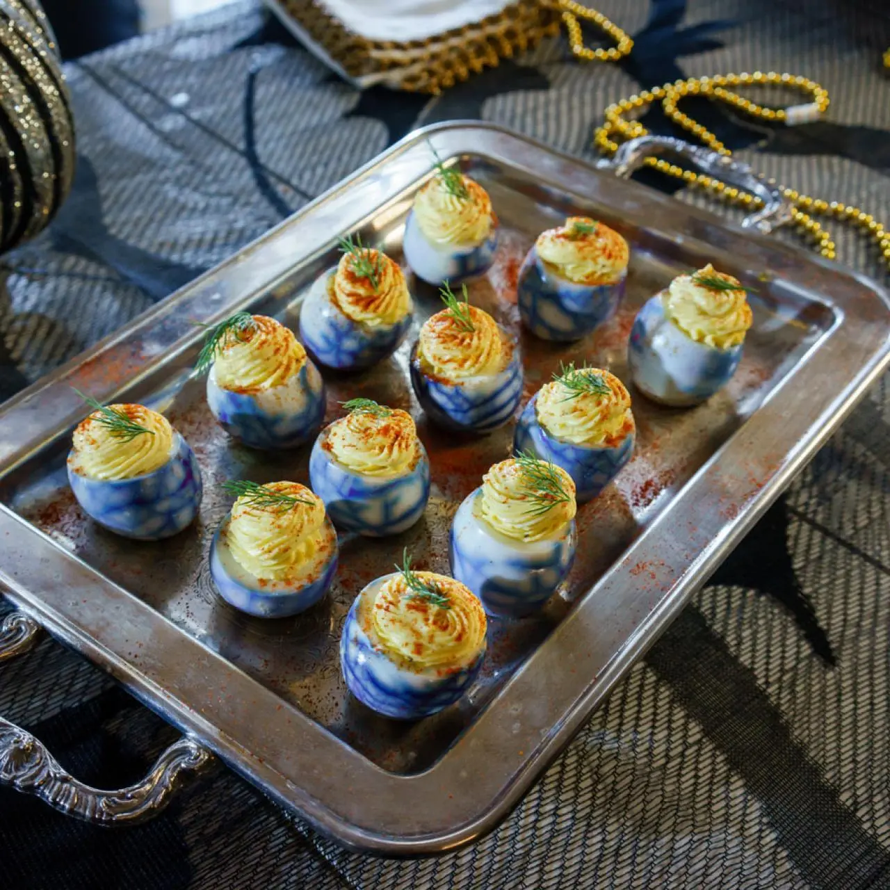 Spider Web Deviled Eggs-image