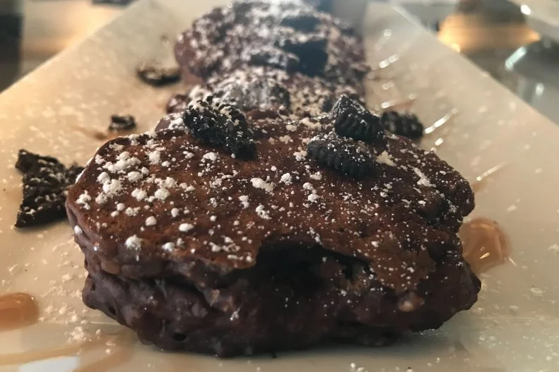 Set in a historic, fireplace-dotted home, the Duck & Bunny is a cozy spot — the restaurant does deem itself a "snuggery," after all — for afternoon tea, banana-Nutella cupcakes, and crepes stuffed with Brie, pear and scallion. The daily brunches also take sweet cravings into consideratino. One favorite is the vegan pancakes, a rich mash-up of chocolate, vanilla glaze and crumbled Oreo cookies.
