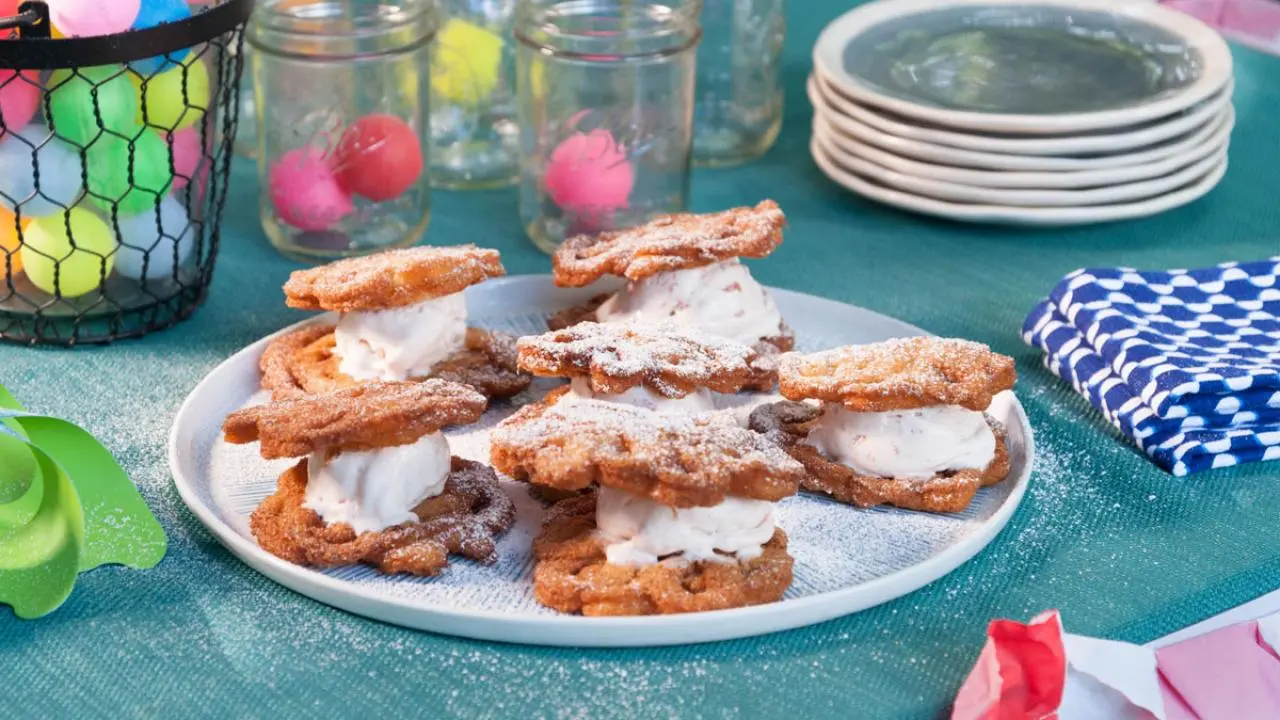 Funnel Cake Ice Cream Sandwich