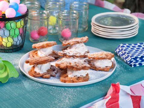 Funnel Cake Ice Cream Sandwiches