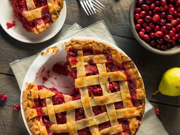 Sweet Homemade Cranberry and pear Pie for Fall