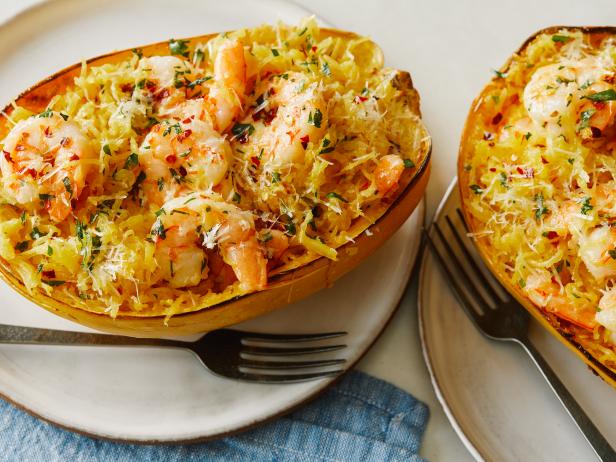 Shrimp Scampi Spaghetti Squash Bowls