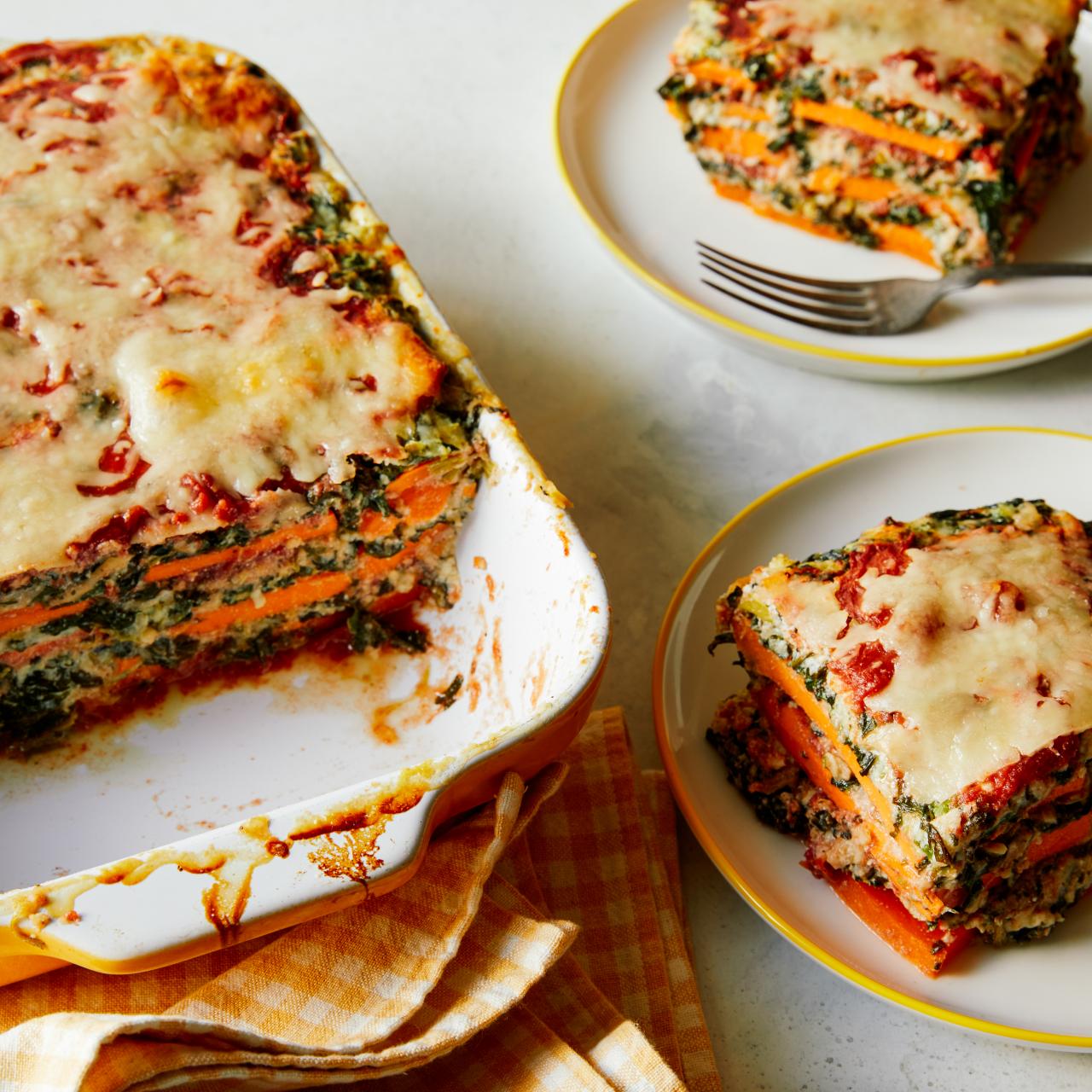 Sweet potato and spinach lasagna