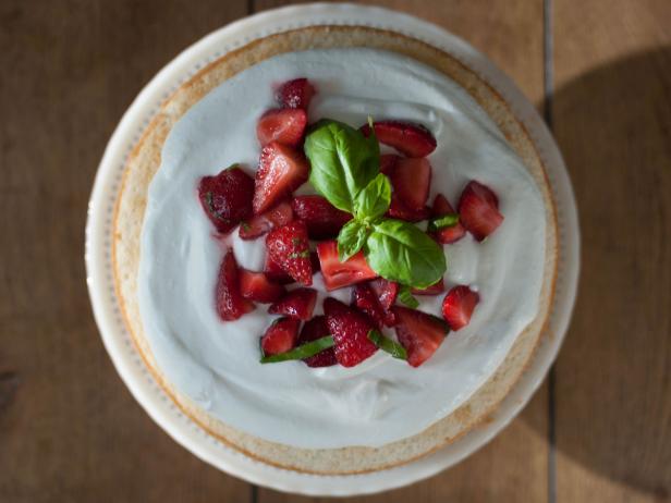 Strawberry Cake with Basil Whipped Cream image