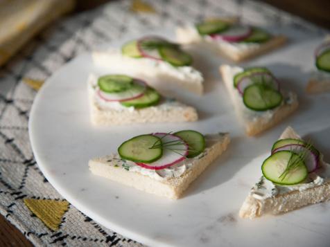Herbed Cheese Cucumber and Radish Tea Sandwiches