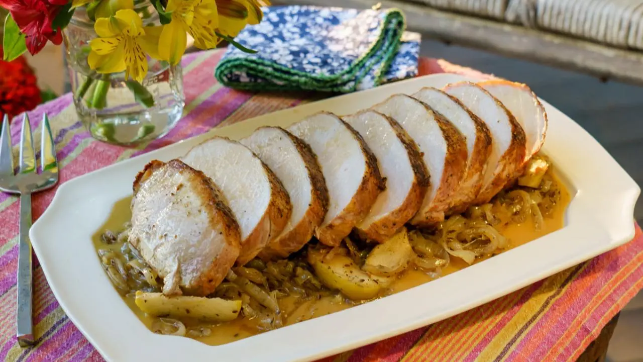 Roasted Sweet Vidalia Pork Loin Recipe Trisha Yearwood Food Network