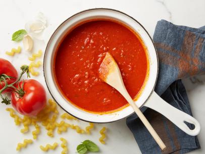 Food Network Kitchen’s Quick Marinara Sauce for Reshoots, as seen on Food Network.