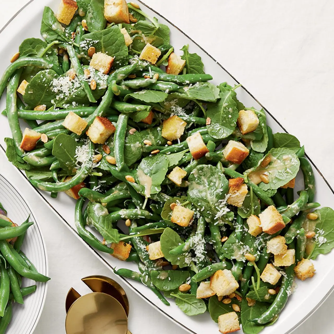 green beans with caesar dressing Bean and Kale Salad green leaf lettuce