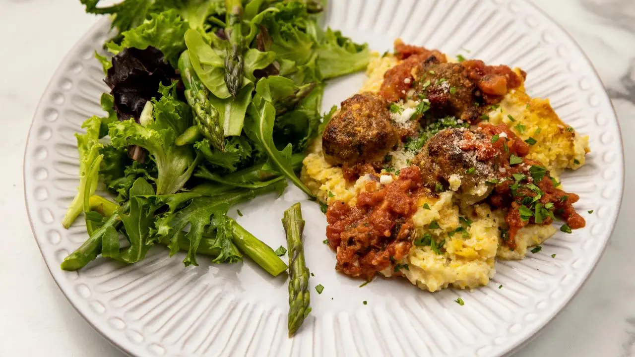 Meatball and Polenta Casserole