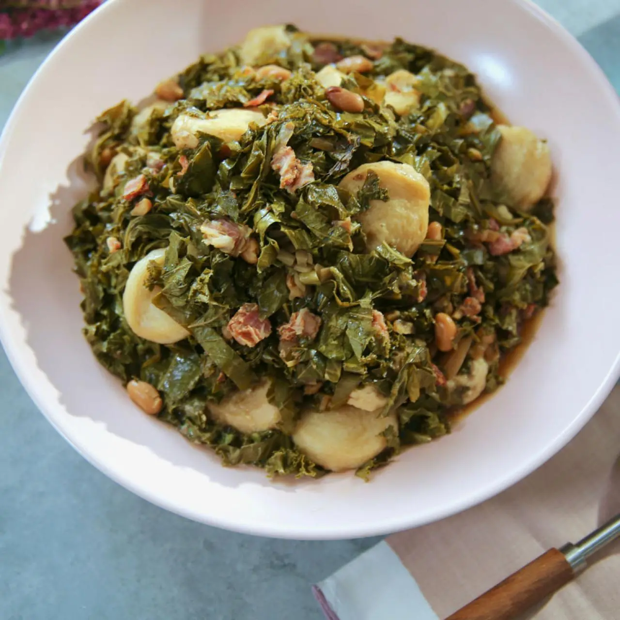 Slow-Cooker Greens and Dumplings-image