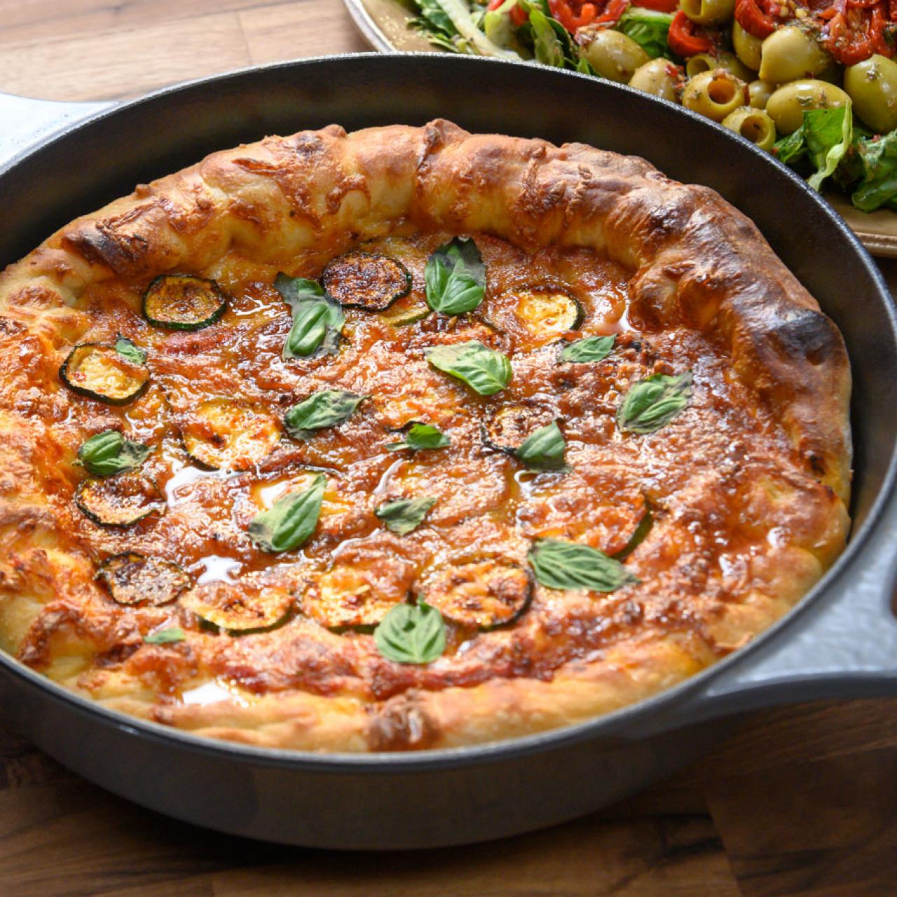 Hot Sausage Cast-Iron Skillet Pan Pizza Recipe, Rachael Ray